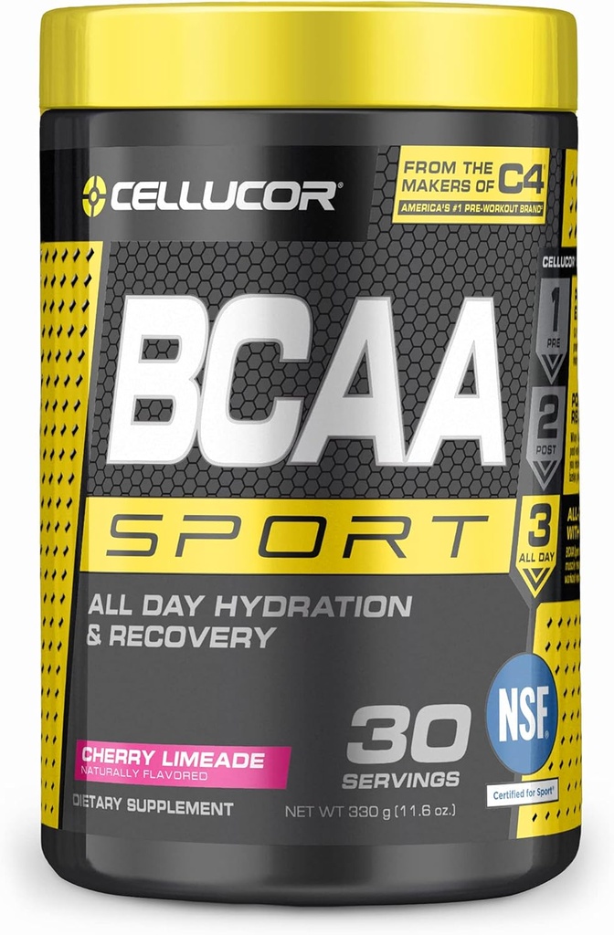 Cellucor BCAA Sport, BCAA Powder Sports Drink for Hydration & Recovery, Cherry Limeade, 30 Servings