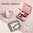 Petite boîte à pilules, étui sans pilules BPA avec 4 grands compartiments pour tenir les vitamines, organisateur de boîtes à pilules portables étanches pour les voyages (vert)