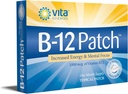 Vita Sciences Vitamine B12 Patch - Formule de force supplémentaire pour les hommes et les femmes, 1 mois d'approvisionnement. Boost Énergie, Focus, Mémoire & Métabolisme