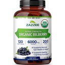Zazzee USDA Organic Bilberry 20:1 Extract, 120 Capsules, 4 Month Supply | Vegan, Vaccinium Myrtillus, Eye Health, Vision & Antioxidant Support, All-Natural, Non-GMO, Made in the USA
