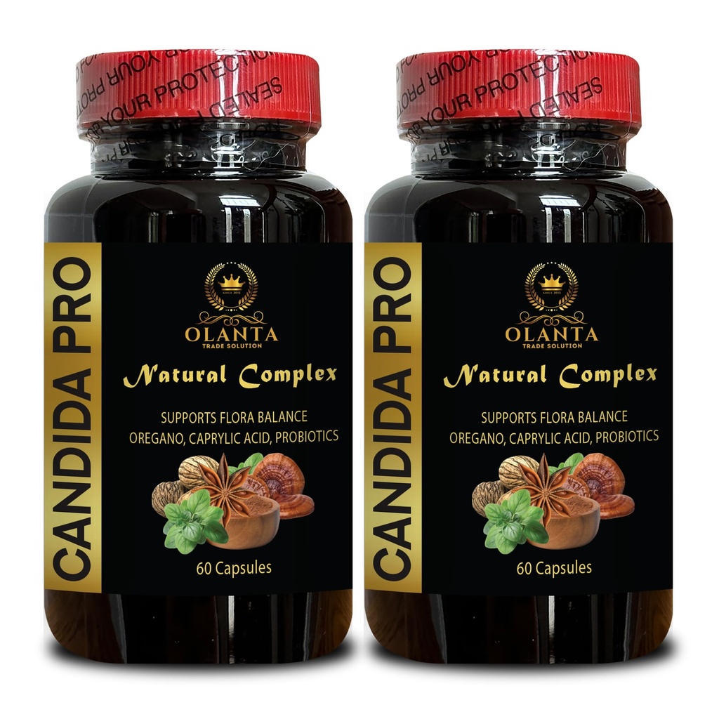 Supplément de soutien Candida - Aide digestive Pills, soutient le soutien intestinal sain Flora et système immunitaire avec enzymes digestives - 2 bouteilles 120 capsules