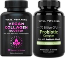 Vitamines vitales Booster végétalien de collagène + complexe probiotique