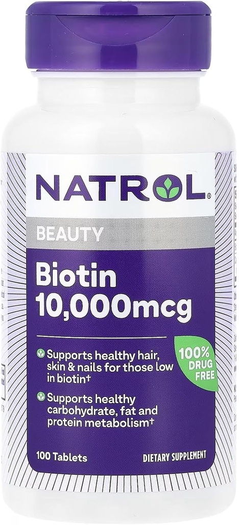 Natrol Biotin Max 10000 Mg, 100 comprimés