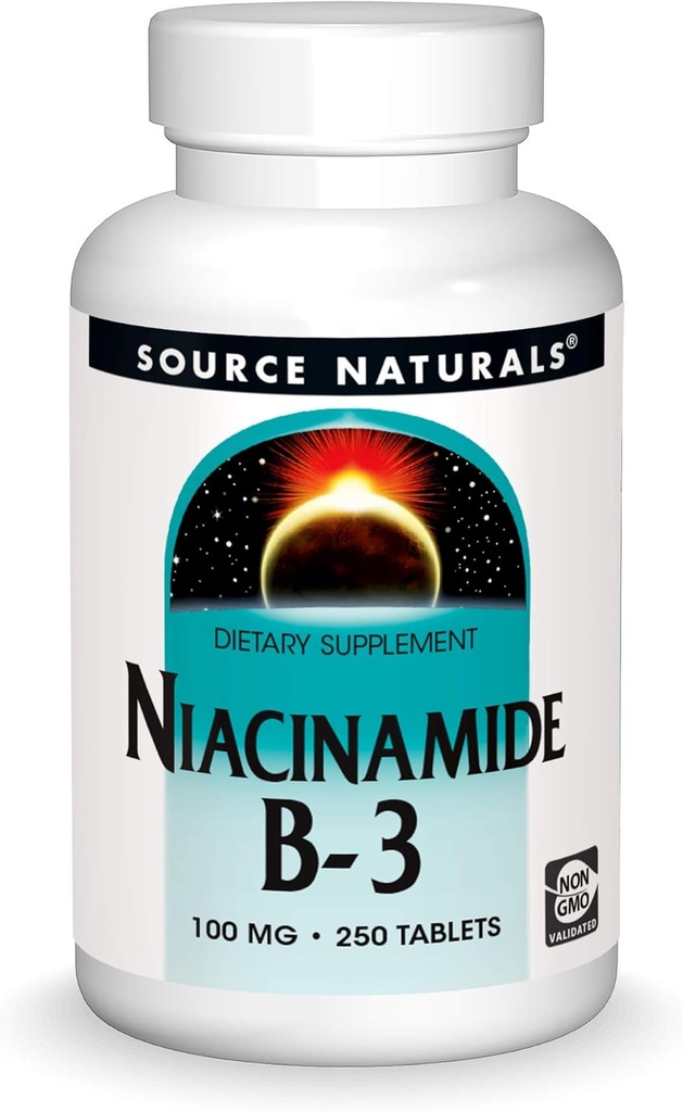 Source Naturals Niacinamide B-3, 100 mg Complément alimentaire - 250 comprimés