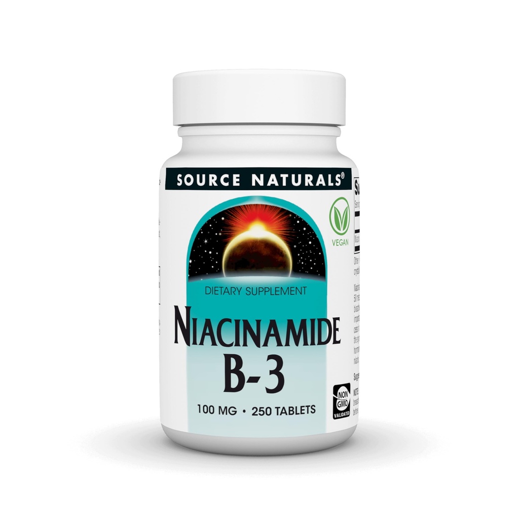 Source Naturals Niacinamide B-3, 100 mg Complément alimentaire - 250 comprimés