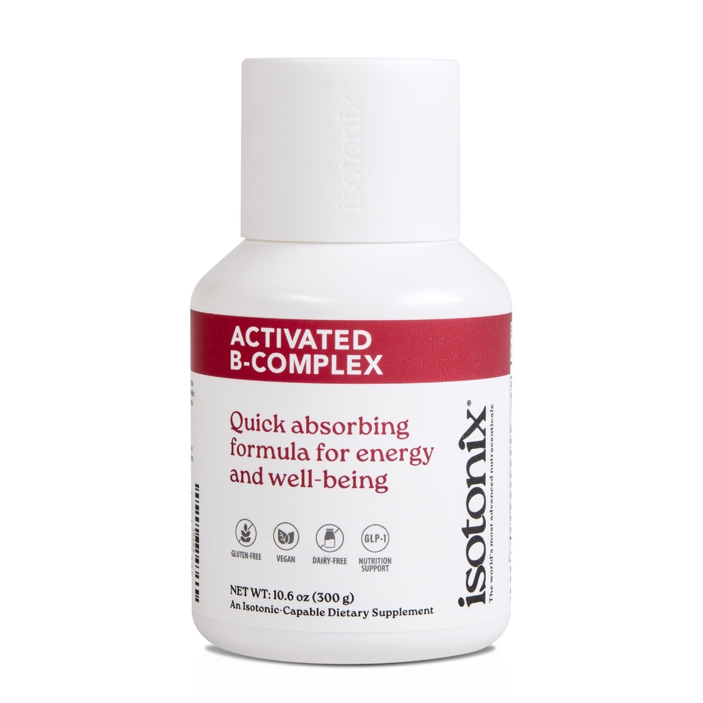 Complexe Isotonix activé B – supplément de vitamine Vegan B pour l'énergie, le soulagement du stress et la santé du système nerveux – Formule isotonique potable – 90 portions