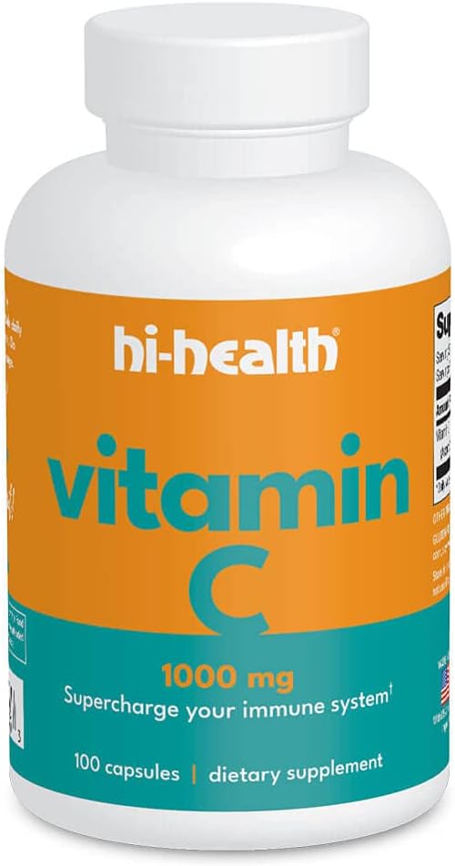 Vitamine C 1000 mg pour la santé avec HIPS Rose (100 capsules)