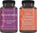 Réserve Resveratrol & Ultra Collagen Booster - Capsules Resveratrol & Collagen pour le soutien cellulaire et cutané - Caractéristiques Dermaval - 60 Capsules, 90 Capsules Ultra Collagen Booster