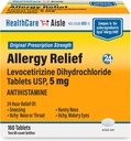 HealthCareAisle Allergy Relief - Levocetirizine Dihydrochloride Tablets USP, 5 mg, 160 Tablets, Original Prescription Strength Allergy Medication, 24-Hour Relief, 80 Count (Pack of 2)