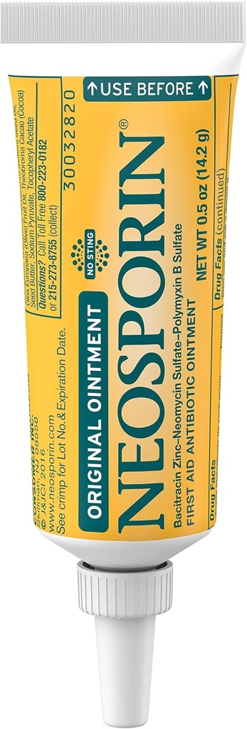 Onguent antibiotique Neosporin original avec du zinc bacitracine pour la protection des infections, le traitement des blessures et l'apparence de la cicatrice Minimisateur pour les coupures, les éraflures et les brûlures mineures,.5 oz