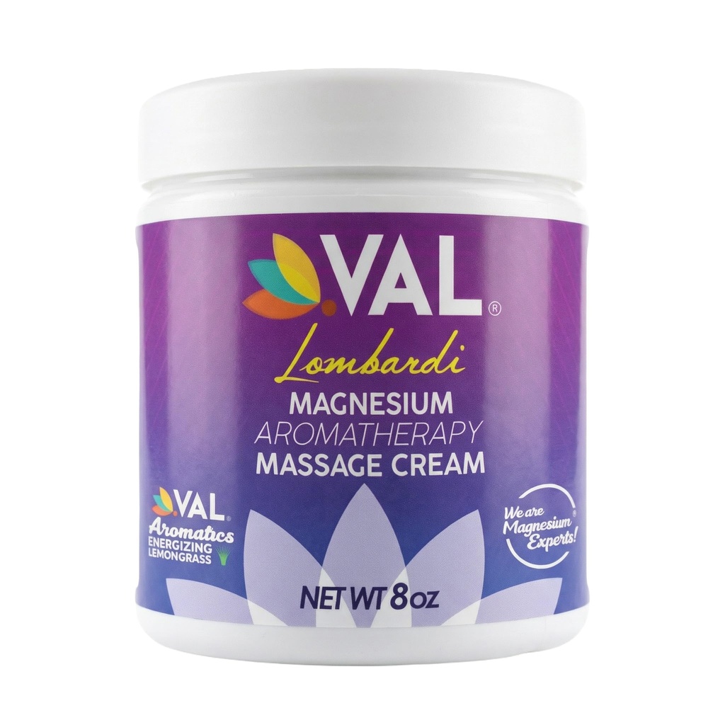 VAL Magnésium Aromatherapy Crème de massage 8oz de Zechstein Magnésium + MSM + Huiles organiques