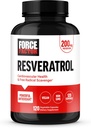FACTEUR DE FORCE Resveratrol Supplément pour soutenir la santé cardiaque, le supplément antioxydants et le scavenger radical gratuit fait avec japonais Knotweed, végétalien, non-OGM, 120 capsules végétales