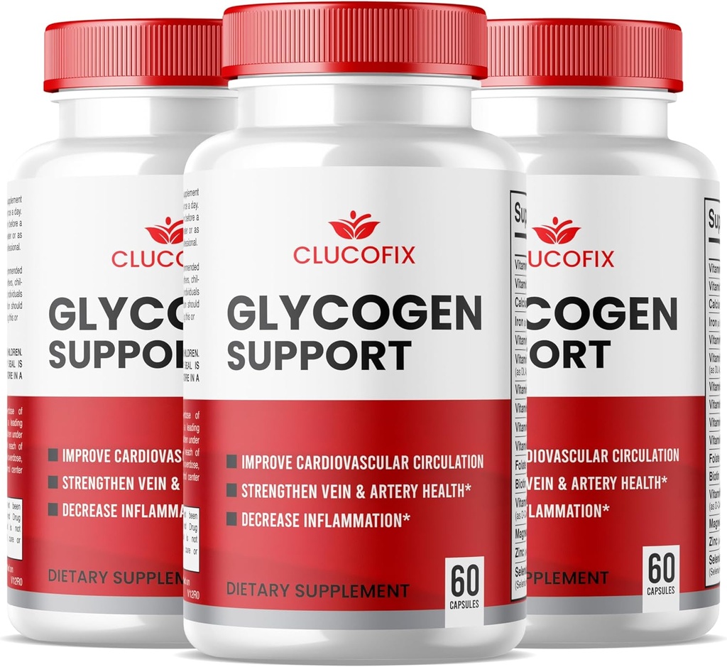 (3 Pack) ClucoFix Glycogen Capsules de soutien - ClucoFix Glycogen Santé et Bien-être Suppléments de soutien multivitamines Pills - ClucoFix Glycogen - ClucoFix Glyco Advanced Formula Support Reviews
