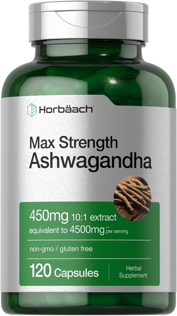 Supplément Horbäach Ashwagandha (en anglais seulement) Max Strength (en anglais seulement) 120 Capsules