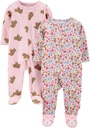 Simple Joys by Carter's Baby Girls' Cotton Footed Sleep and Play, Pack of 2