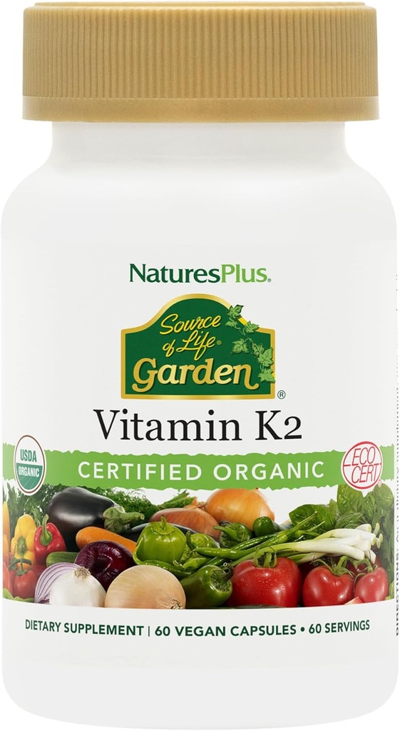 Nature's Plus Sol Garden VIT K2 120 mcg V Capsules, 60 Compte