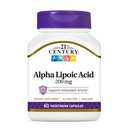 Soins de santé du 21e siècle Acide alpha lipoïque 200 mg, 60 gélules de comte végétarien