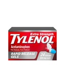 Gels à libération rapide d'acétaminophène extra-résistant, analgésique extra-résistant et réducteur de fièvre, gelcaps avec trous percés au laser, 500 mg d'acétaminophène, 24 ct
