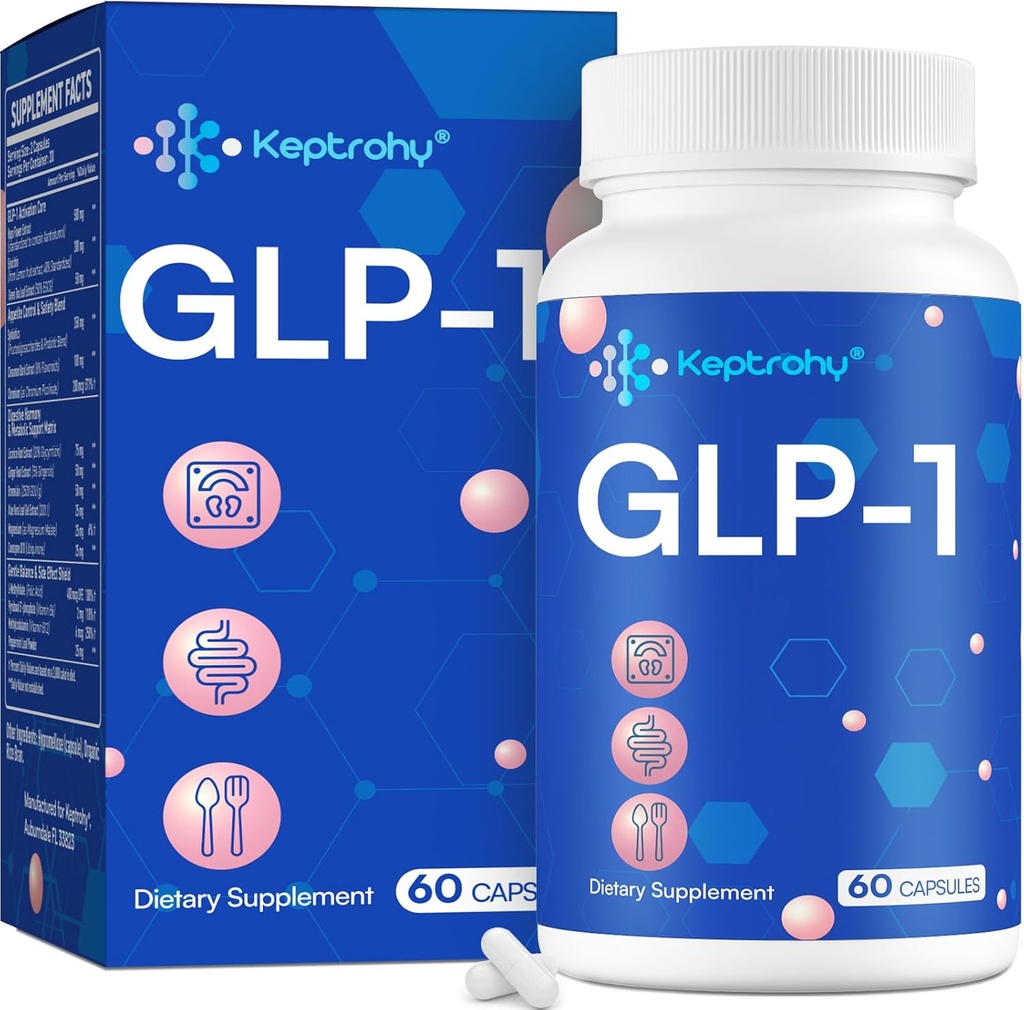 GLP-1 Soutien de GLP naturel 1 supplément pour les hommes et les femmes, soutien de niveau GLP-1 naturellement, prendre avant le repas, GLP soutien de base avec les synbiotiques, extrait de houblon, GLP1 Boost quotidien - 1 bouteille