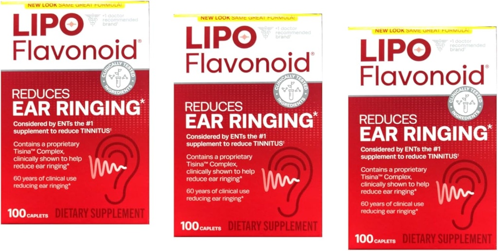 Lipo-Flavonoid Plus Dietary Supplement, For Ear Health 100 ea Pack of 3