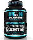 Iron Brothers Suppléments Booster testostérone pour les hommes avec bloqueur d'estrogène - Suppléments alimentaires anti-estrogènes - Graines de raisin et Tribulus Terrestris – Pack de 60 capsules – Boost de croissance musculaire - 30 jours