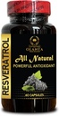 RESVERATROL EXTRACT - Système immunitaire de défense, Supplément de soutien immunitaire, Antioxydants avec rappels immunitaires, Suppléments énergétiques pour les personnes âgées, Capsules de soutien immunitaire - 1 bouteille 60 Capsules