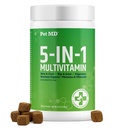 Animal MD 5in1 Multivitamines pour chiens - 30 vitamines essentielles, minéraux et nutriments pour la peau et le manteau, la hanche et les articulations, la digestion, les vitamines pour chiens et chiots seniors - Glucosamine, Omega 3 6 9, et probiotiques - 60ct