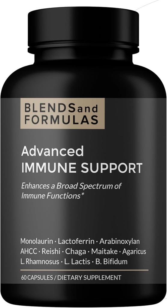 Soutien immunitaire (monolaurine, lactoferrine, champignons et probiotiques)
