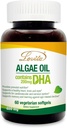 Lovita Algae Oil, DHA végétale alternative à l'huile de poisson, Oméga végétal 3 avec DHA 200 mg, 60 softgels végétariens