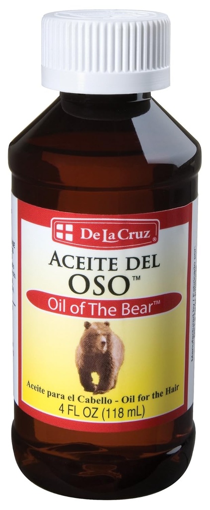 Huile de La Cruz de l'Ours Huile de Barbe pour Homme - Brillantine de Grooming pour Cheveux, Moustache et Barbe - Aceite del Oso