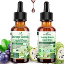 2 Pack Soursop Bitters Liquid Organic Soursop Extract Multivitamin Drops w. Sea Moss, Grape Seed, Elderberry, Unrefined Soursop Oil for Skin, Immune Boost, Digestion Aid