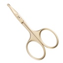 LIVINGO 3,75" Ciseaux pour cheveux du visage, lame courbée avec pointe arrondie en acier inoxydable pour cuticule de manucure, sourcils, peau sèche (or)
