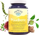 myPEAK PeakBiotic: The Ultimate Vegan Synbiotic with 50 Billion CFU Probiotics Prebiotics Postbiotics Modbiotics and Gut Lining to Enhance Digestion, Skin, and Mood with 2-Month Supply, 60 Capsules