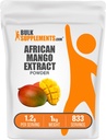 BulkSupplements.com Poudre d'extrait de mangue africaine - Irvingia Gabonensis, poudre de mangue africaine - Sans gluten, 1,2g par portion, 1kg (2,2 lb) (paquet de 1)