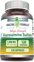 Formules étonnantes Sulfate de glucosamine 1000 mg Capsules Supplément Exclusivité sans OGM Exclusivité sans gluten Exclusivité