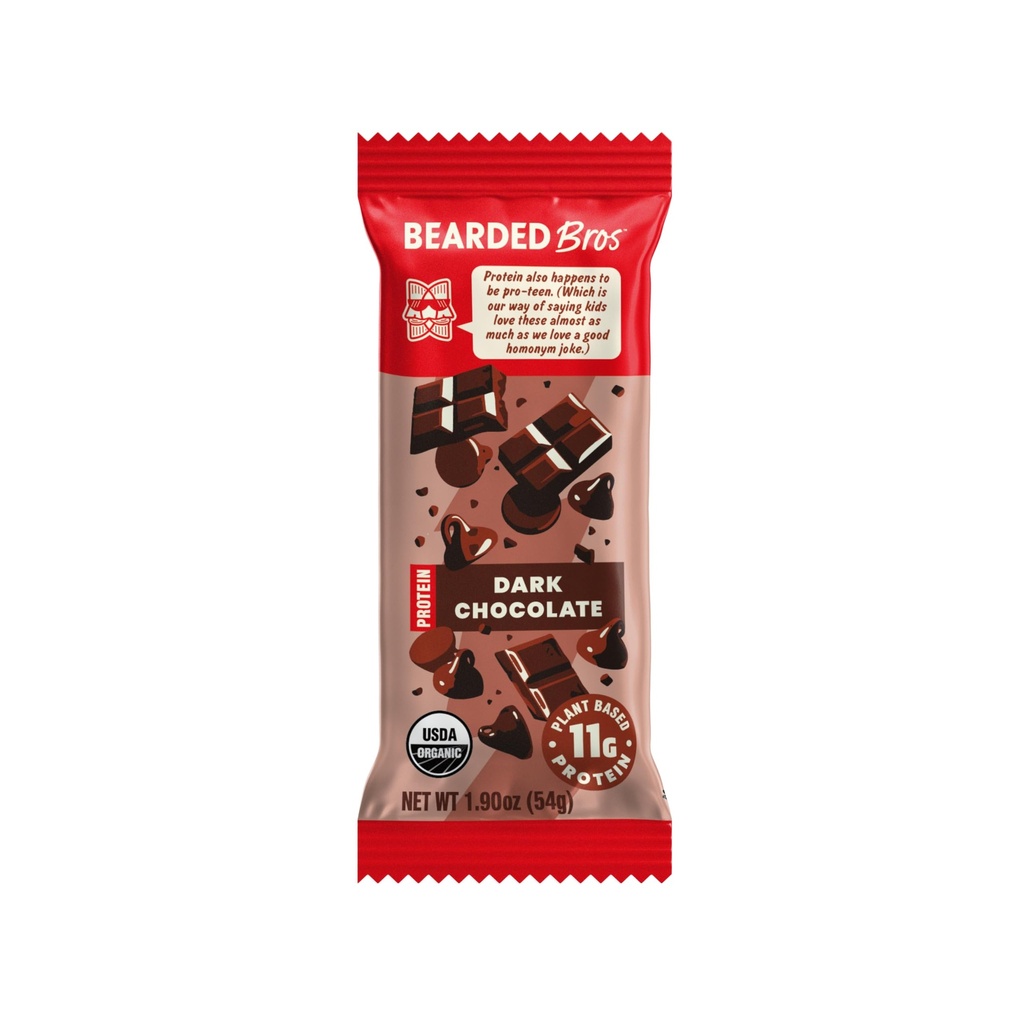 Brothers barbelés Barres de protéines biologiques, chocolat noir (10 pack) - 11g de protéines végétales sans gluten, non OGM collations saines pour les adultes bonne source de fibre