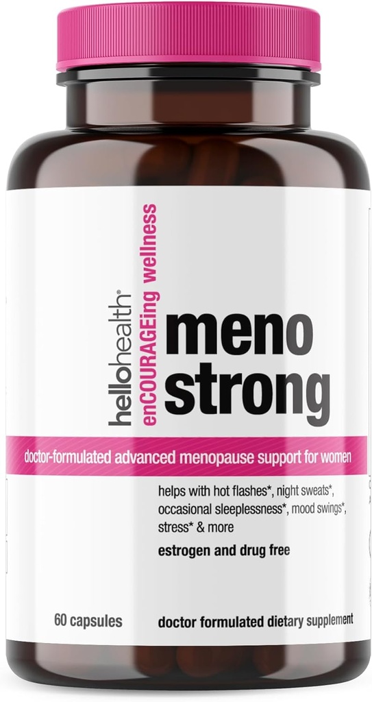 Suppléments de ménopause pour les femmes – Supplément de méno Periménopause forte pour le soulagement de la sueur nocturne, l'insomnie, les échangismes d'humeur, l'équilibre hormonal naturel, le stress, les éclairs chauds