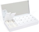 PORT X POLISH Designer Organisateur hebdomadaire de boîtes à pilules (AM/PM 2X Daily, Crisp White)