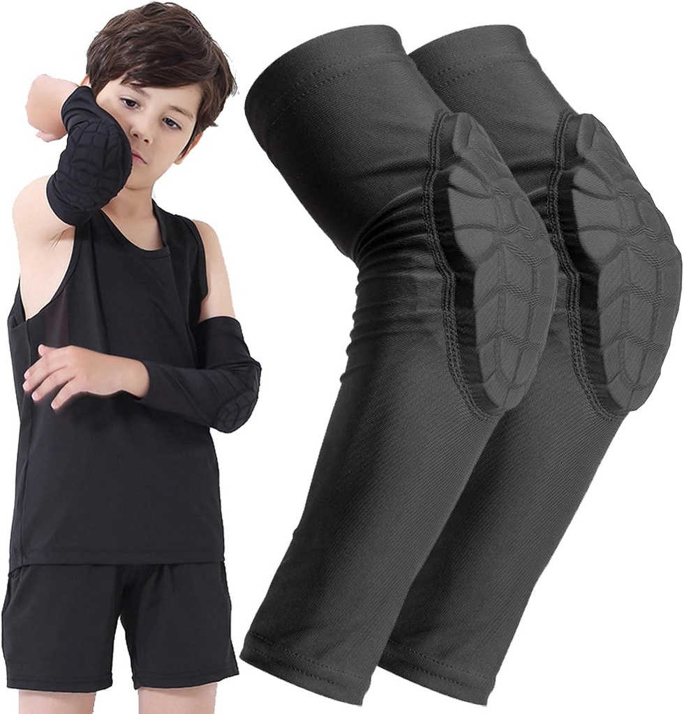 Enfants Jeunes 5-15 ans Arm rembourré Manches de genou Compression Jambe de protection