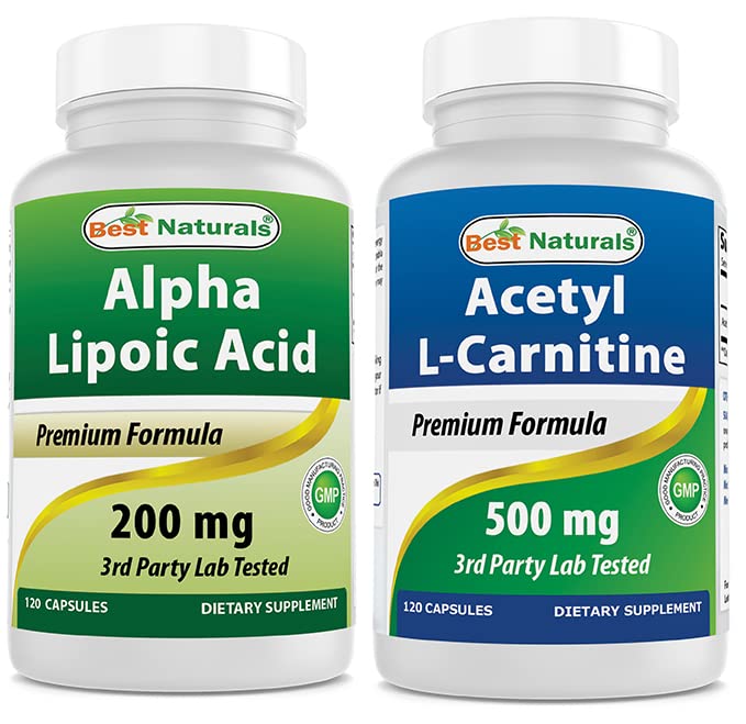 Meilleurs naturels Alpha acide lipoïque 200 Mg & acétyl L-Carnitine 500 Mg