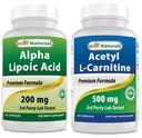 Meilleurs naturels Alpha acide lipoïque 200 Mg & acétyl L-Carnitine 500 Mg