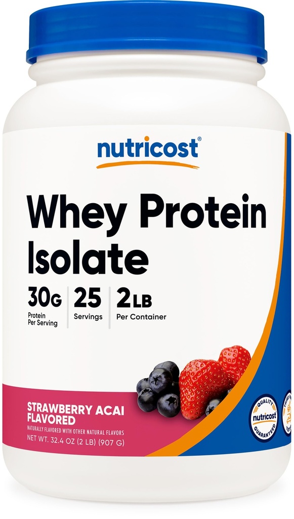 Nutricost Whey Protein Isolate (Strawberry Acai, 2 Pounds)
