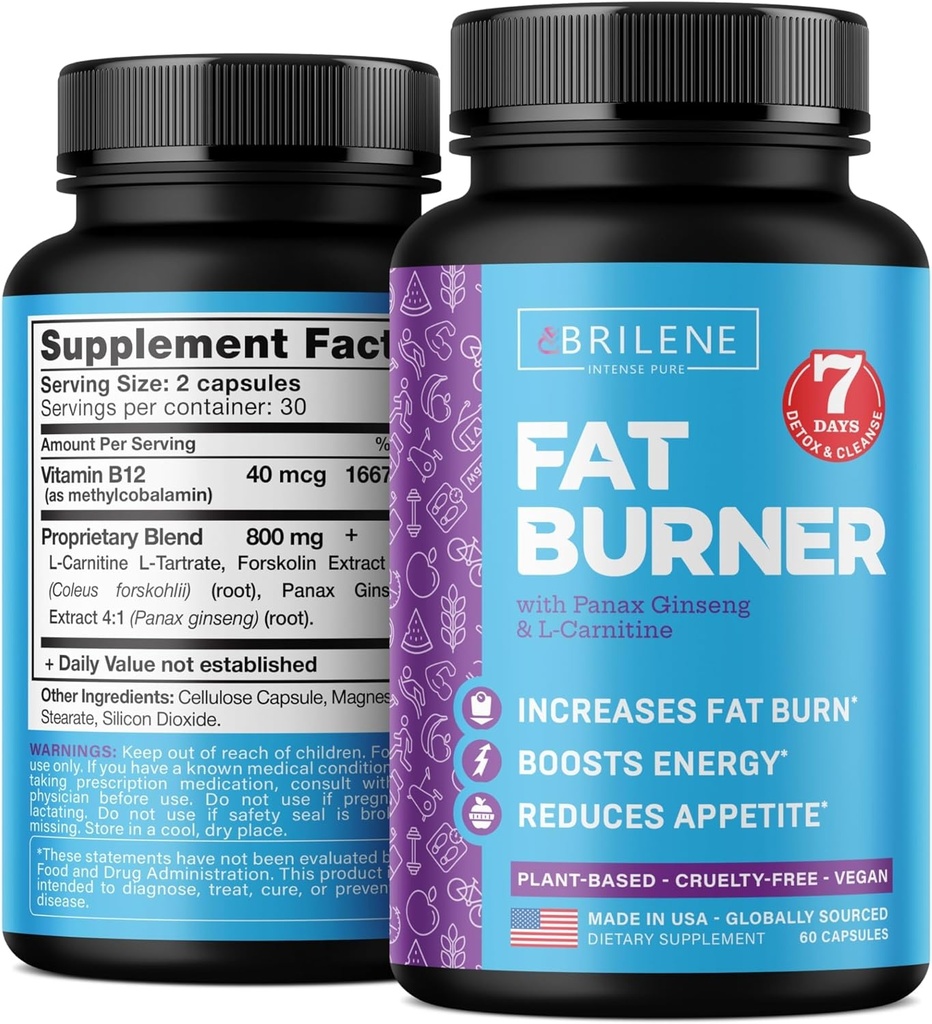 Pilules de perte de poids pour les femmes - Fabriqués aux États-Unis - Natural Appetite Suppressant & Métabolisme Booster - Fat Burners avec L-Carnitine pour perdre du poids rapide - 60 capsules