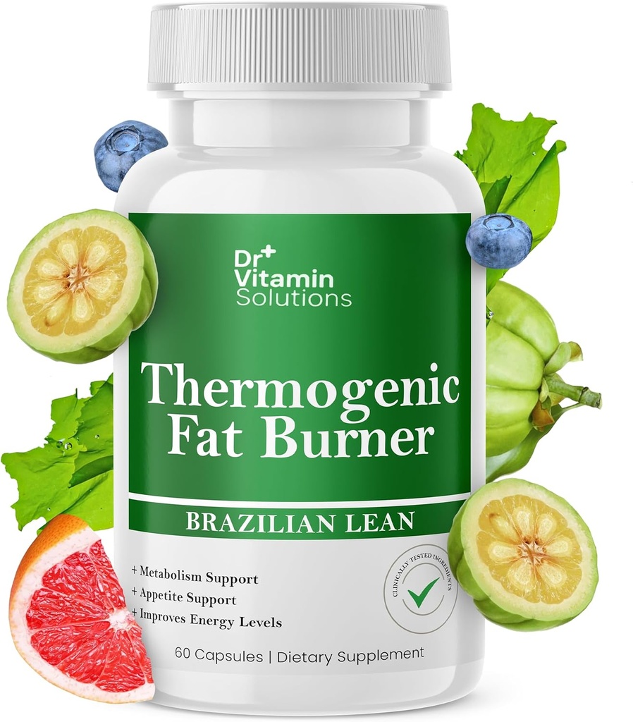 SOLUTIONS DE VITAMIN Thermogénique Fat Burner Lean brésilien, pilules de perte de poids pour les femmes, taille Trimmer & suppléments pour Bloating pour les femmes et les hommes, 60 capsules