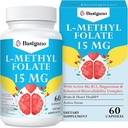 15mg L Methylfolate (5-MTHF)- Active Folic Acid-Enriched with Vitamins B6 and B12-60 Vegetarian Capsules - Non-GMO, Gluten-Free