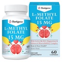 15mg L de méthylfolate (5-MTHF)- Acid folique actif enrichi en vitamines B6 et B12-60 Capsules végétariennes - Non-OGM, sans gluten