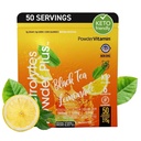 Poudre d'électrolytes Plus (50 portions) Thé noir Cimonade Poudre d'électrolyte Zéro Calorie Keto,0 Sucre, Pas de maltodextrine,1000mg Potassium,120mg Calcium,120mg Magnésium, Poudre d'hydratation