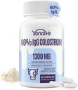 Bovine Colostrum Capsules Supplément 1300mg - Extra High 60% IgG Bovine Colostrum - Gut, os, exercice, Immune - 60 Capsules