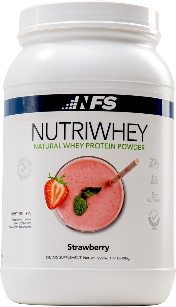 NF Sports post entraînement Nutri Whey poudre de protéines, supplément alimentaire, Amino énergie, soutient l'immunité, BCAA poudre, aide à combattre le stress (Alpine fraise poudre, 828g, 23 portions)